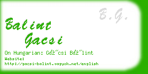 balint gacsi business card